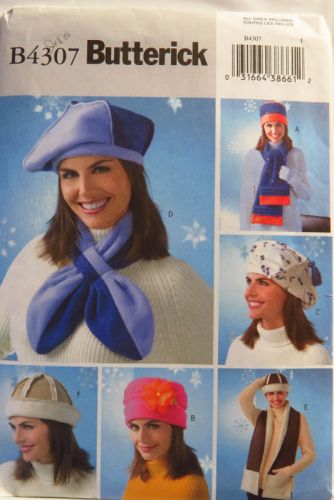 Butterick B4307 Misses Fleece Hats and Scarves