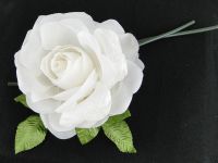 Silk French Flower - Single Rose Bridal Trim 001