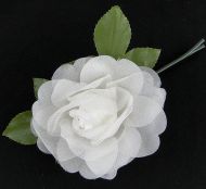 Silk French Flower - Single Rose Bridal Trim 005