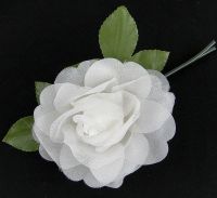 Silk French Flower - Single Rose Bridal Trim 005