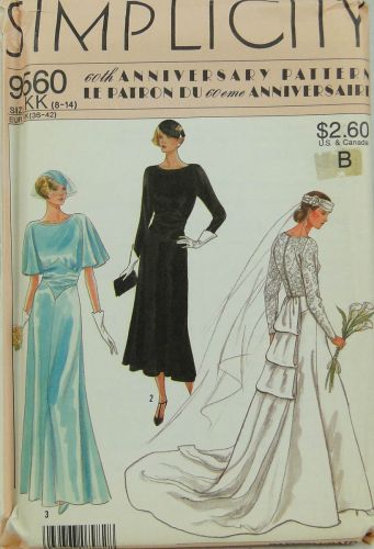 Simplicity 60th Anniversary Pattern 9560 Misses Dress Brides and Bridesmaids