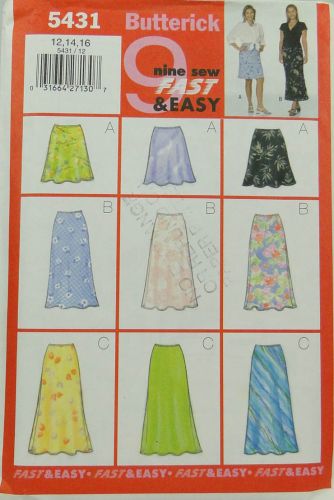 Butterick 5431 9 Sew Fast and Easy Misses Petite Skirt